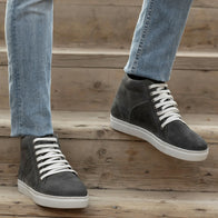 Marty High Top Grey Suede Leather Sneakers by Dash Racegear - men Leather Shoes view 9