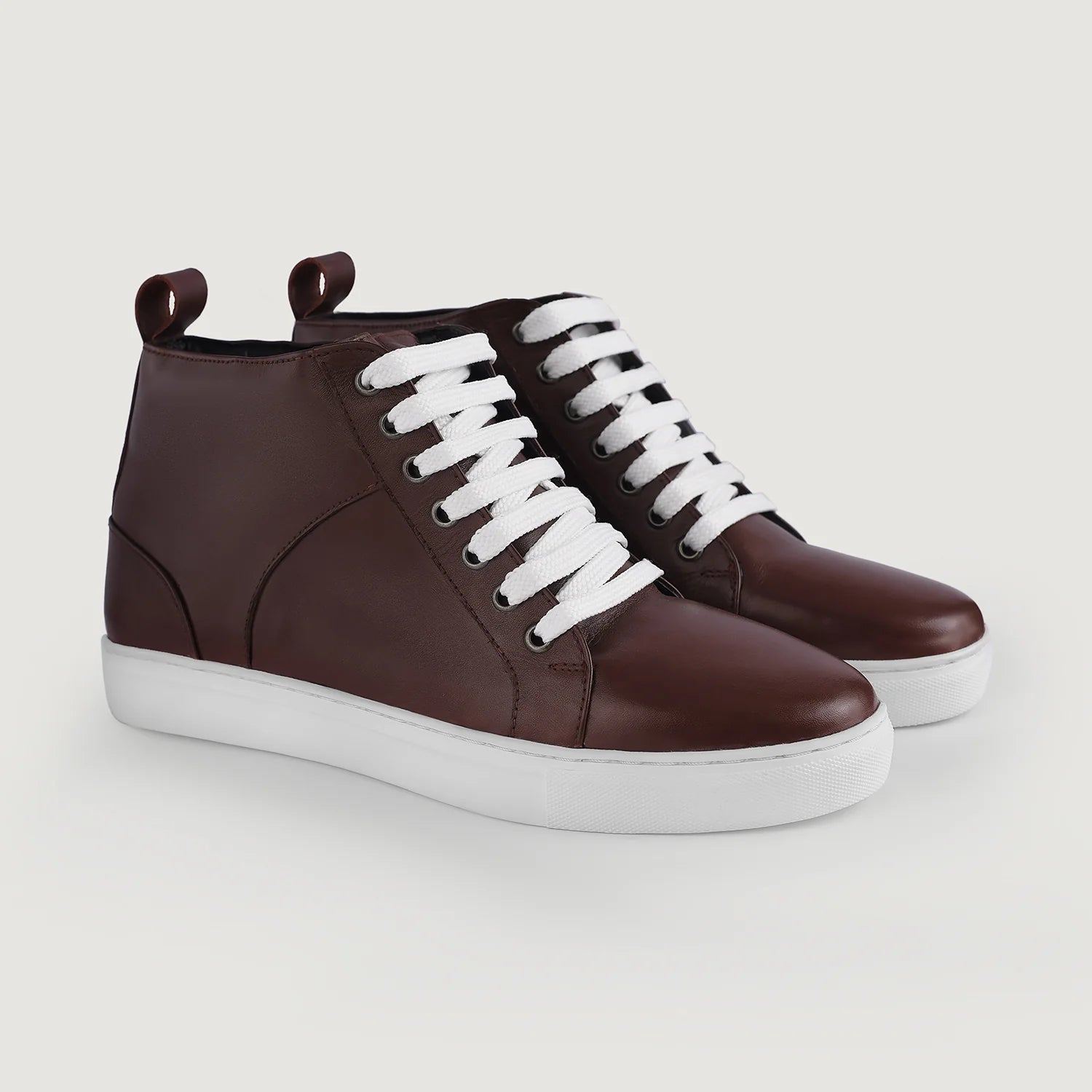 Marty High Top Maroon Leather Sneakers by Dash Racegear - men Leather Shoes view 6