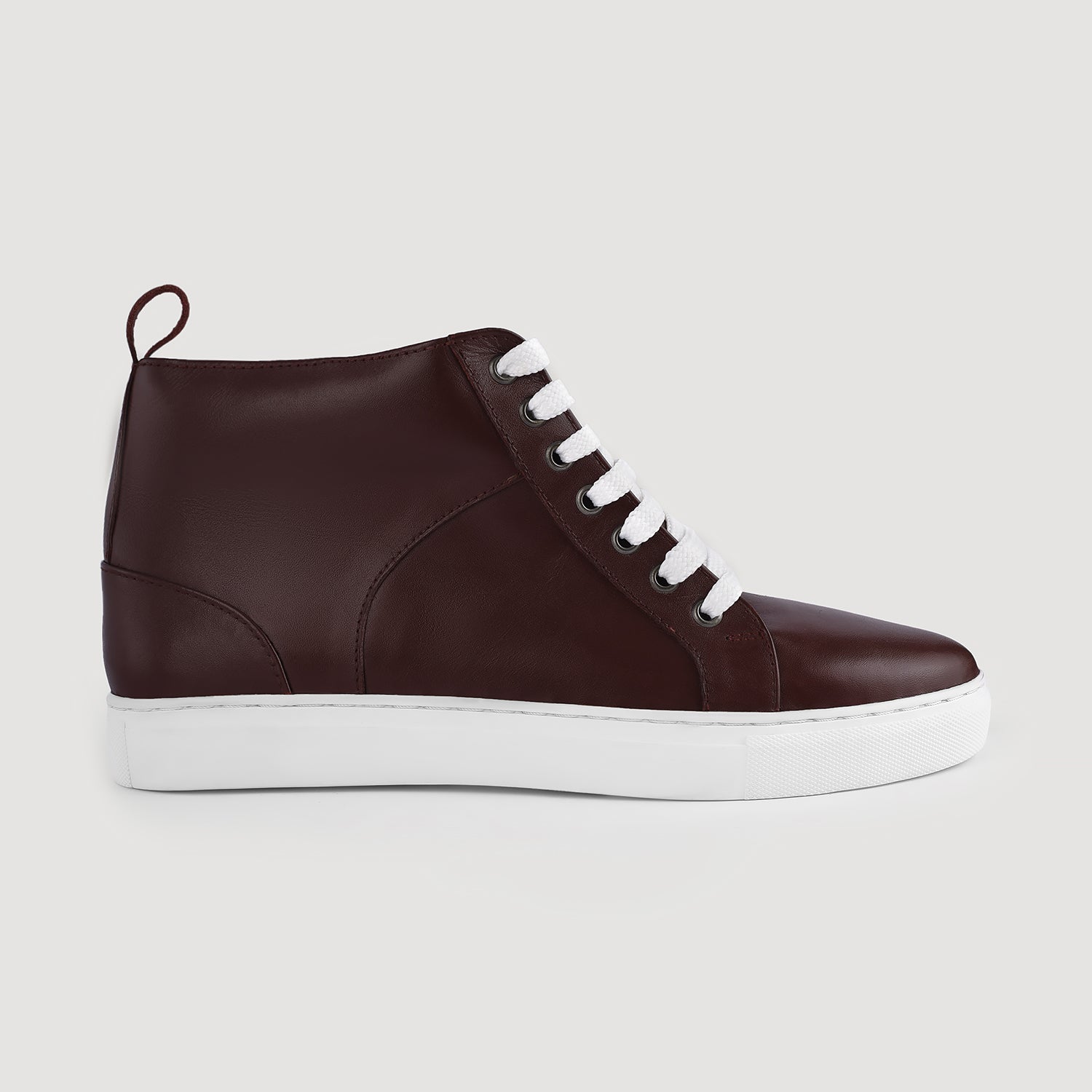 Marty High Top Maroon Leather Sneakers by Dash Racegear - men Leather Shoes view 7