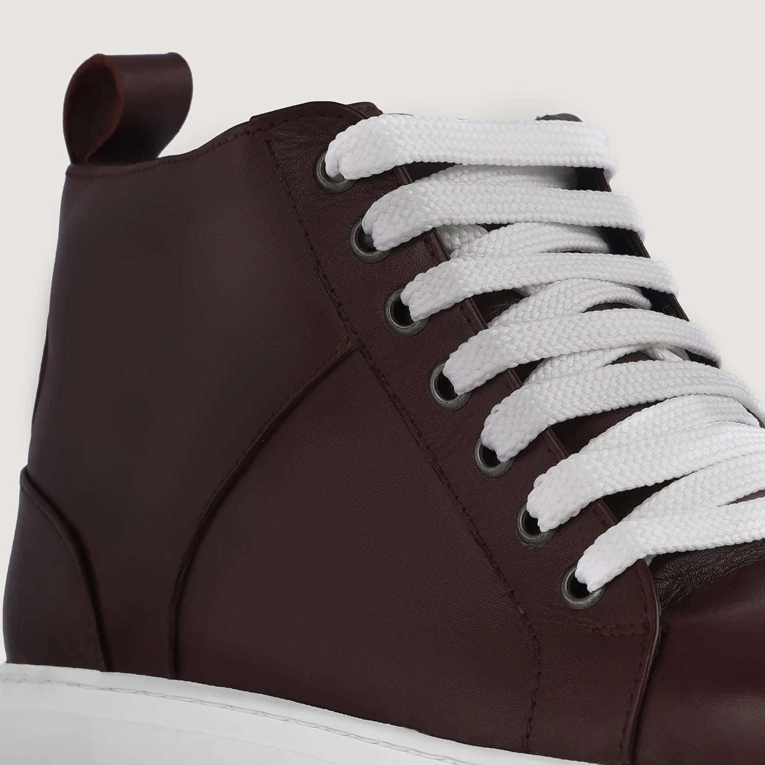 Marty High Top Maroon Leather Sneakers by Dash Racegear - men Leather Shoes view 9