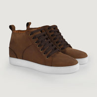 Marty High Top Pull-up Brown Leather Sneakers by Dash Racegear - men Leather Shoes view 5