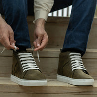 Marty High Top Olive Pullup Leather Sneakers by Dash Racegear - men Leather Shoes view 10
