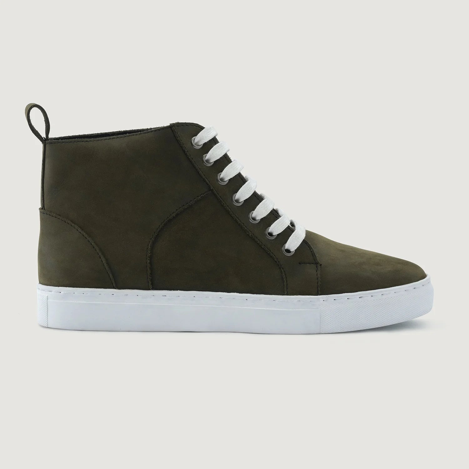 Marty High Top Olive Pullup Leather Sneakers by Dash Racegear - men Leather Shoes view 2