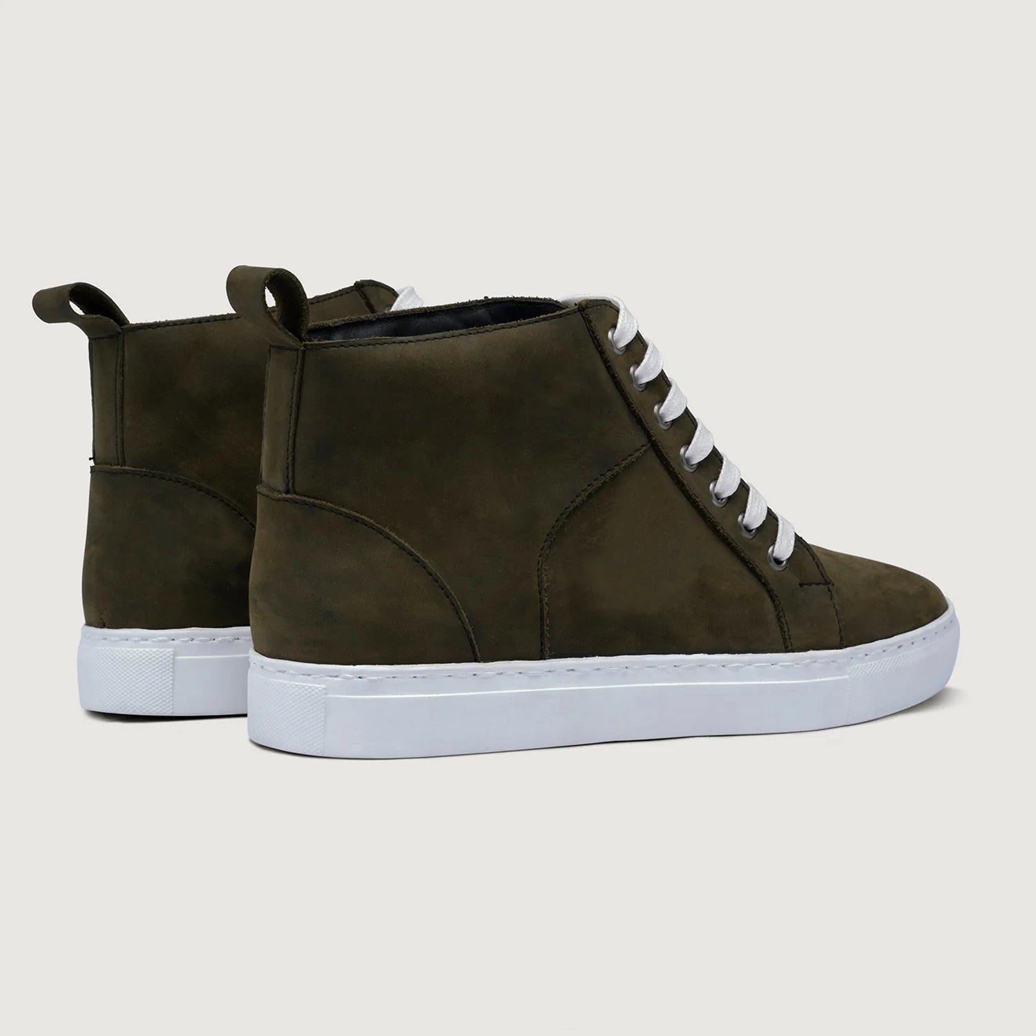 Marty High Top Olive Pullup Leather Sneakers by Dash Racegear - men Leather Shoes view 3