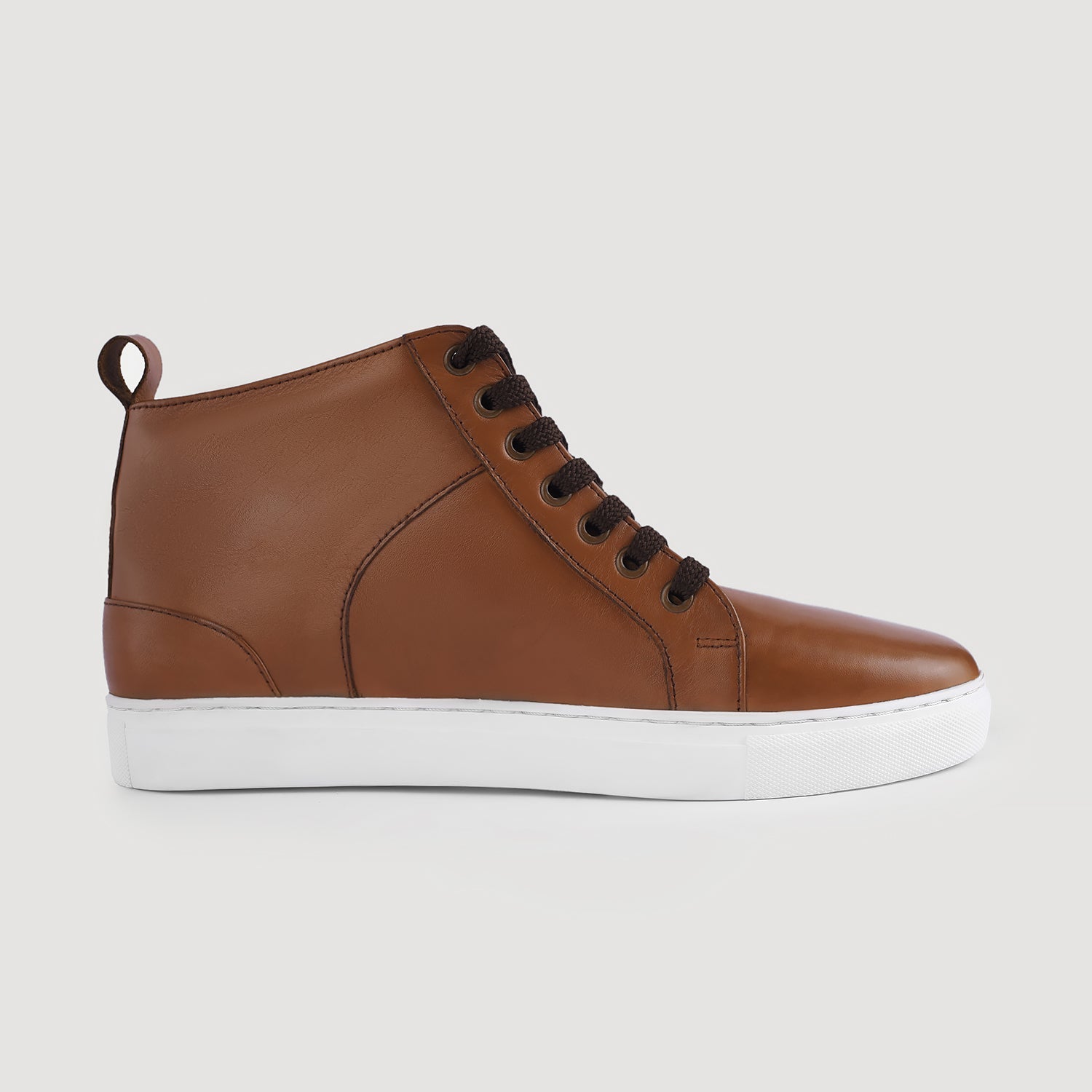 Marty High Top Tan Leather Sneakers by Dash Racegear - men Leather Shoes view 2