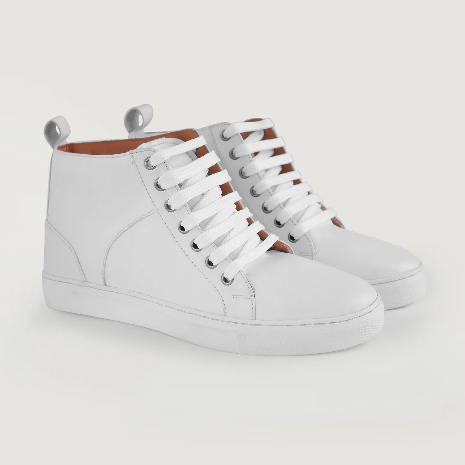 Marty High Top White Leather Sneakers by Dash Racegear - men Leather Shoes view 1
