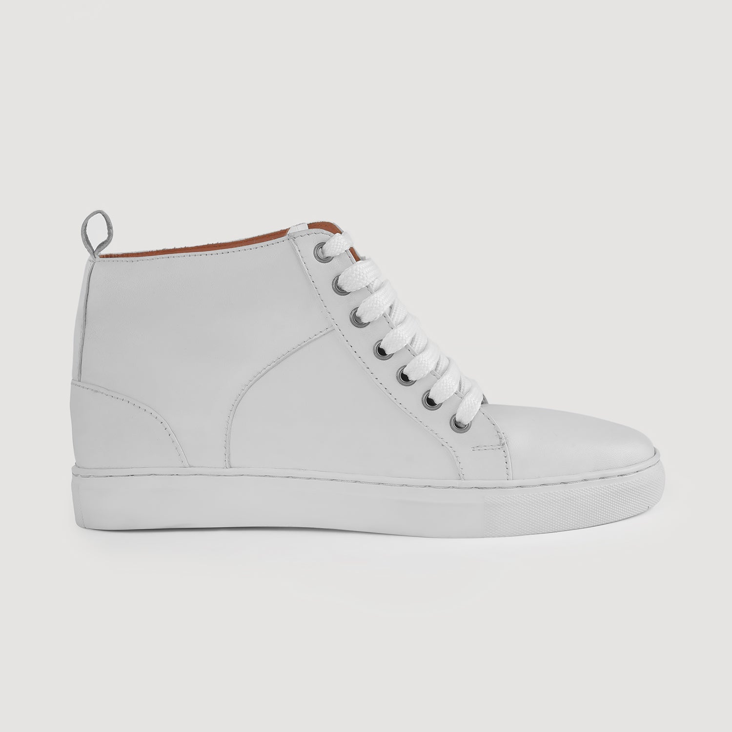 Marty High Top White Leather Sneakers by Dash Racegear - men Leather Shoes view 2