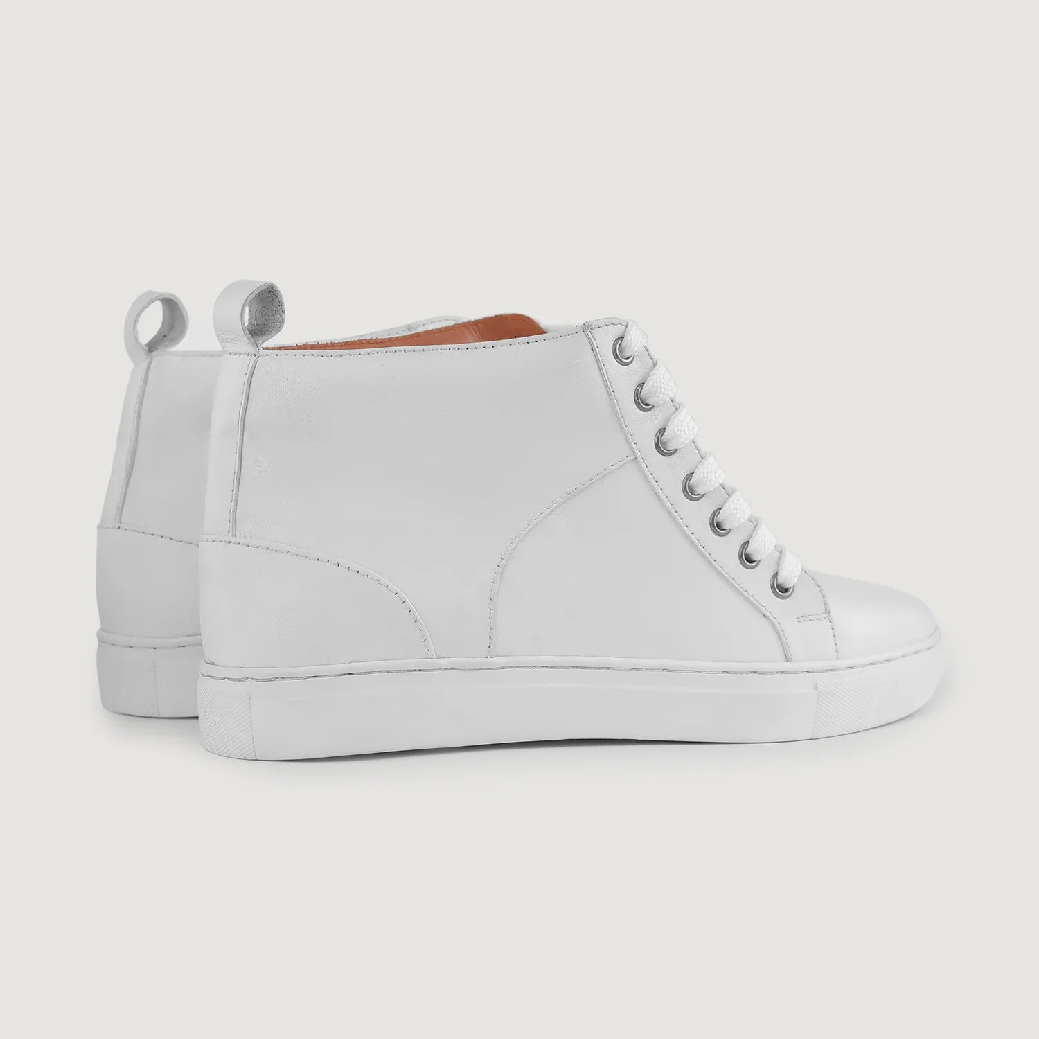 Marty High Top White Leather Sneakers by Dash Racegear - men Leather Shoes view 3