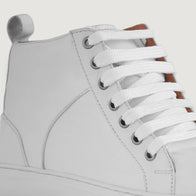 Marty High Top White Leather Sneakers by Dash Racegear - men Leather Shoes view 4