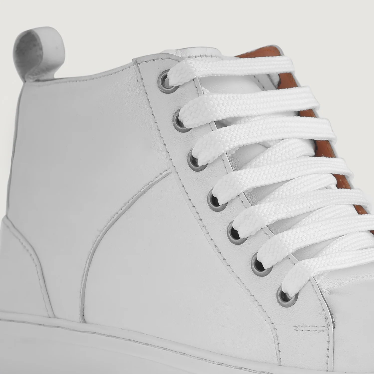 Marty High Top White Leather Sneakers by Dash Racegear - men Leather Shoes view 4