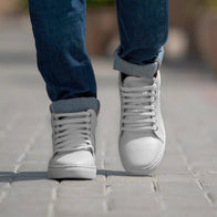 Marty High Top White Leather Sneakers by Dash Racegear - men Leather Shoes view 6