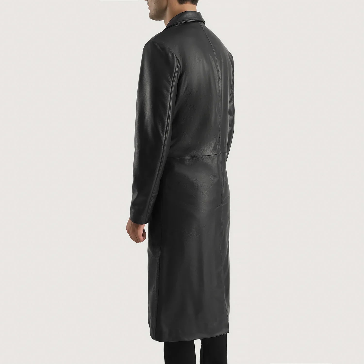 Mateo Black Leather Single Breasted Coat by Dash Racegear - men Jacket view 5