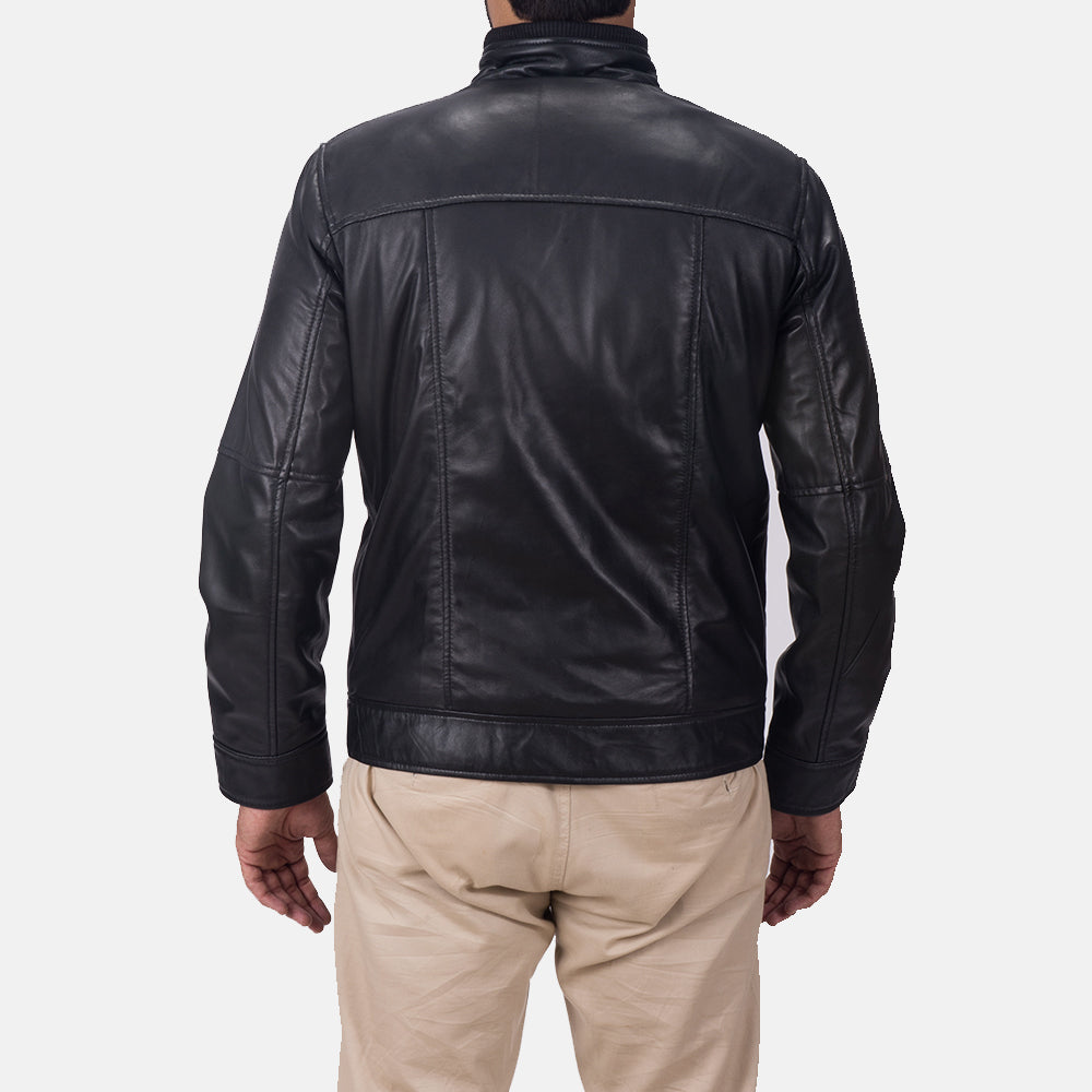 Maurice Black Leather Jacket by Dash Racegear - men Jacket view 4