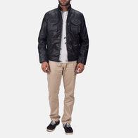 Maurice Black Leather Jacket by Dash Racegear - men Jacket view 6