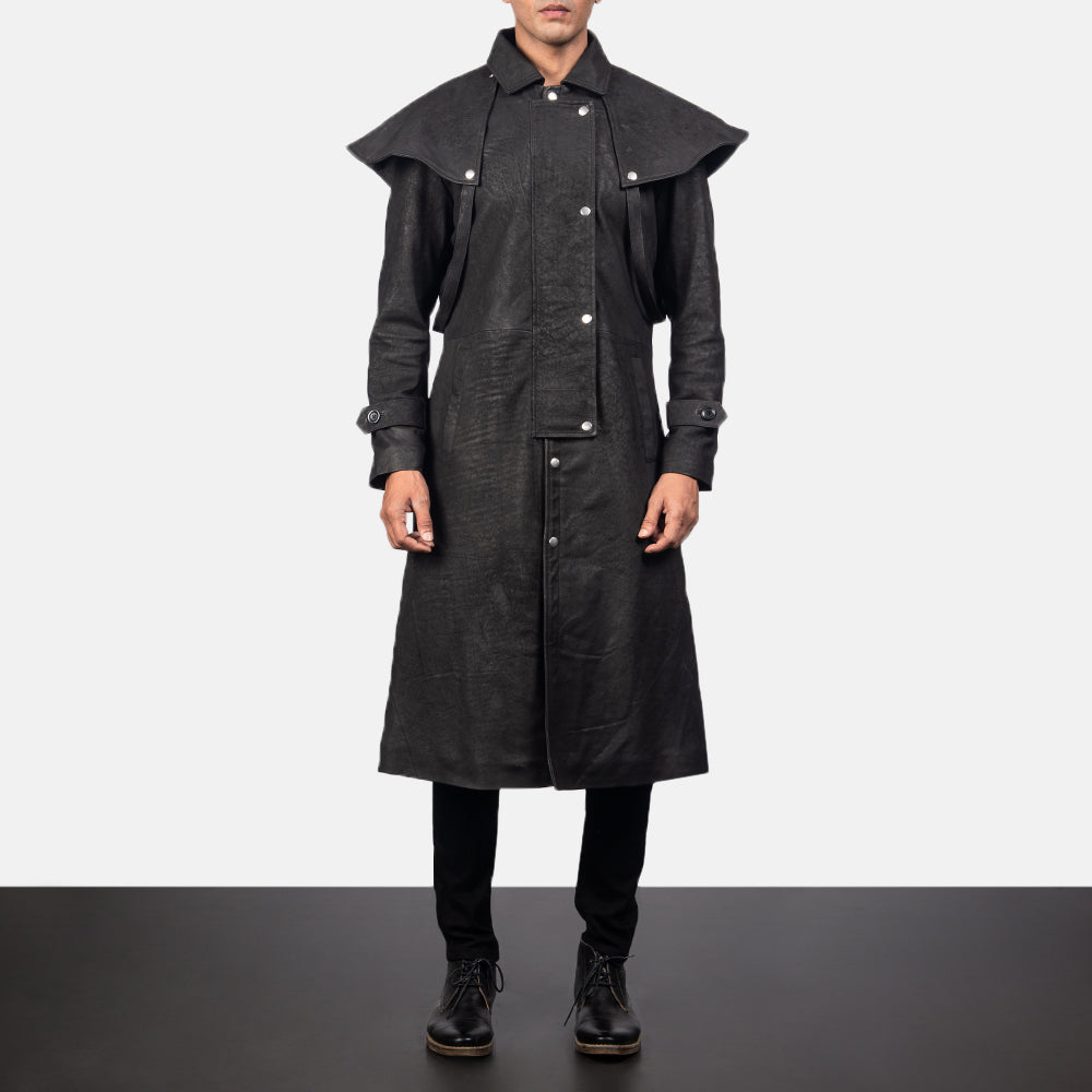 Maverick Black Leather Duster by Dash Racegear - men Jacket view 1