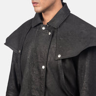 Maverick Black Leather Duster by Dash Racegear - men Jacket view 4
