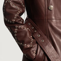 Missoni Maroon Leather Trench Coat by Dash Racegear - women Jacket view 4