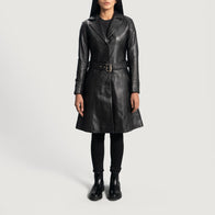 Moonlight Black Leather Trench Coat by Dash Racegear - women Jacket view 3