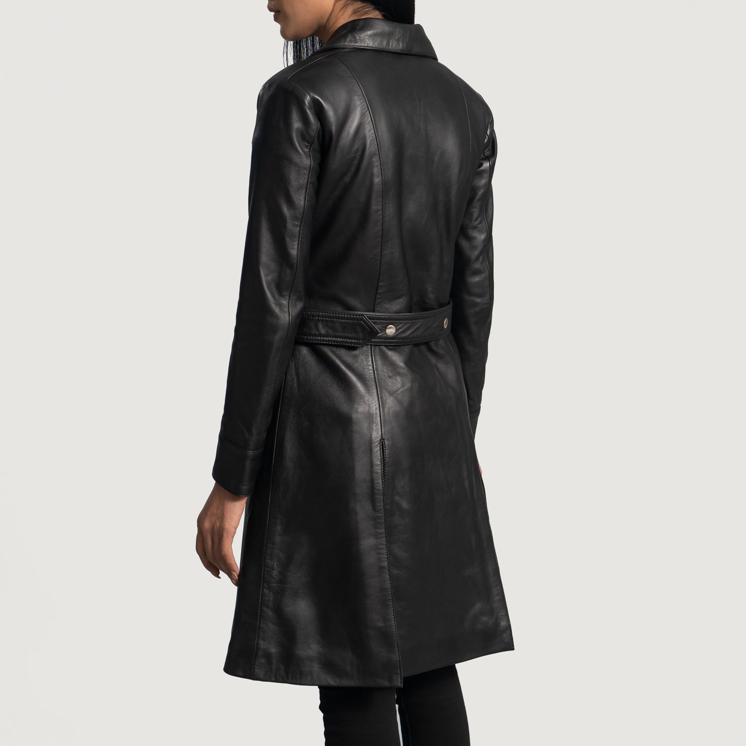 Moonlight Black Leather Trench Coat by Dash Racegear - women Jacket view 5