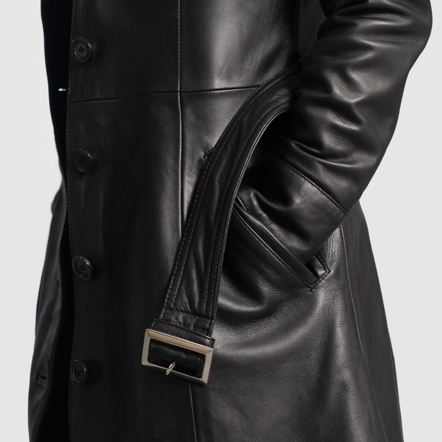 Moonlight Black Leather Trench Coat by Dash Racegear - women Jacket view 6