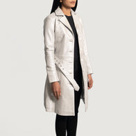 Moonlight Silver Leather Trench Coat by Dash Racegear - women Jacket view 3