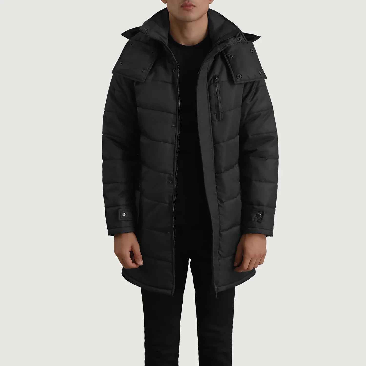 Moore Black Hooded Parka by Dash Racegear - men Jacket view 1