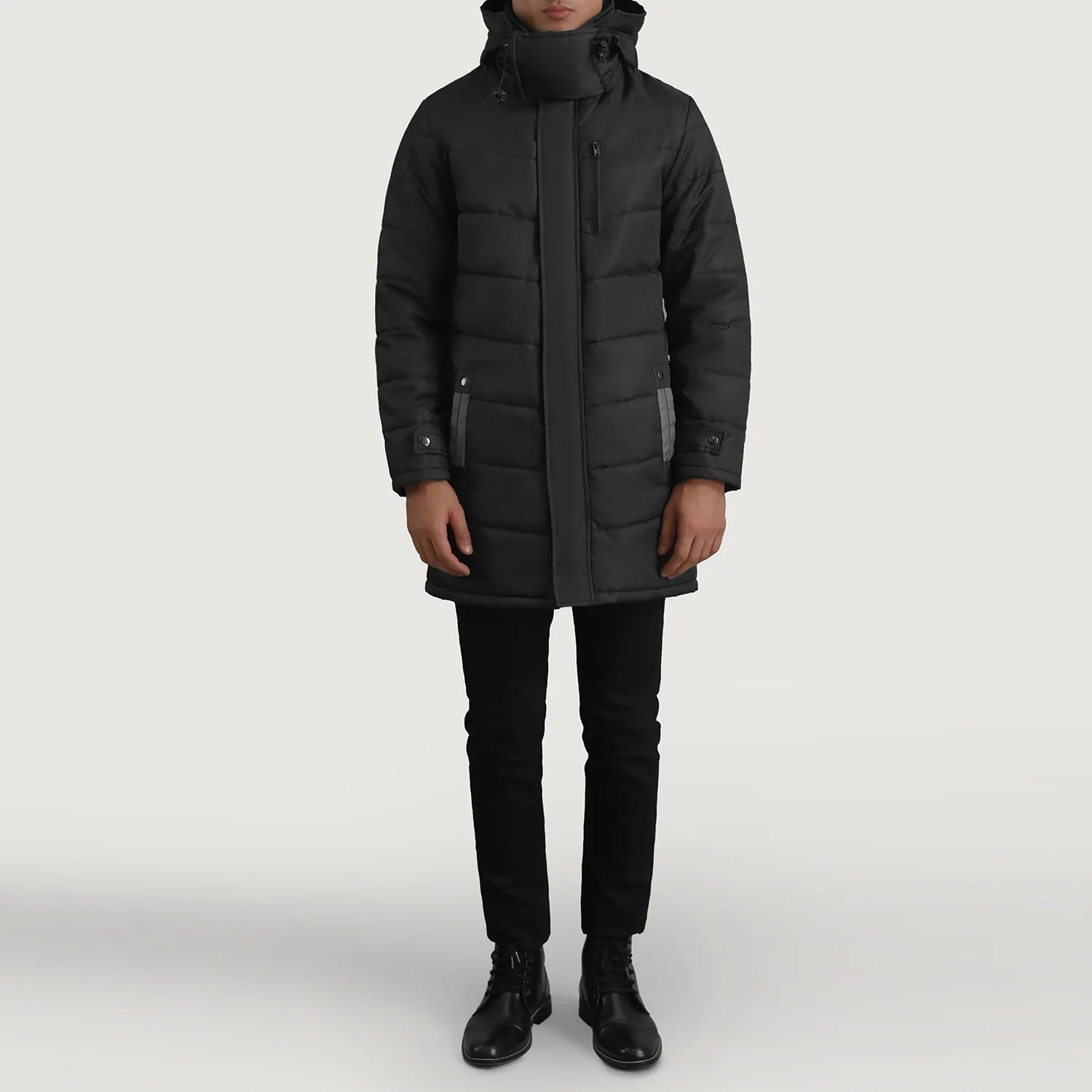 Moore Black Hooded Parka by Dash Racegear - men Jacket view 3