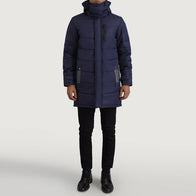 Moore Blue Hooded Parka by Dash Racegear - men Jacket view 3