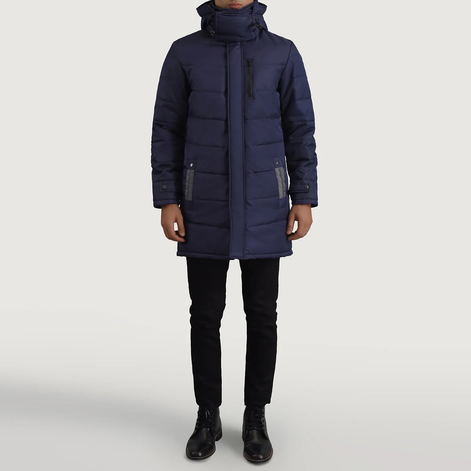 Moore Blue Hooded Parka by Dash Racegear - men Jacket view 3