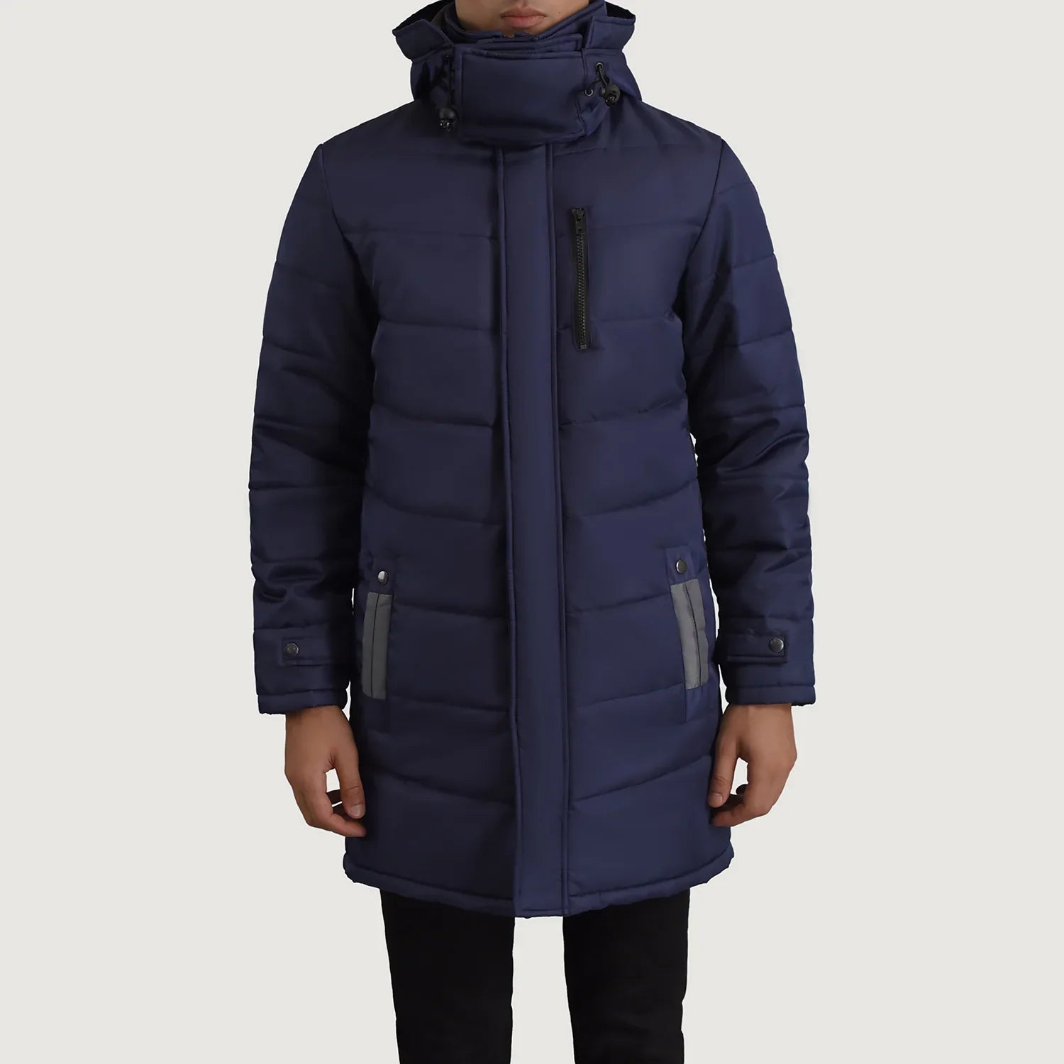 Moore Blue Hooded Parka by Dash Racegear - men Jacket view 4
