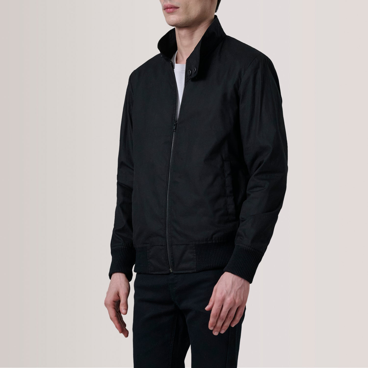 Morrison Black Canvas Bomber Jacket by Dash Racegear - unisex Jacket view 3