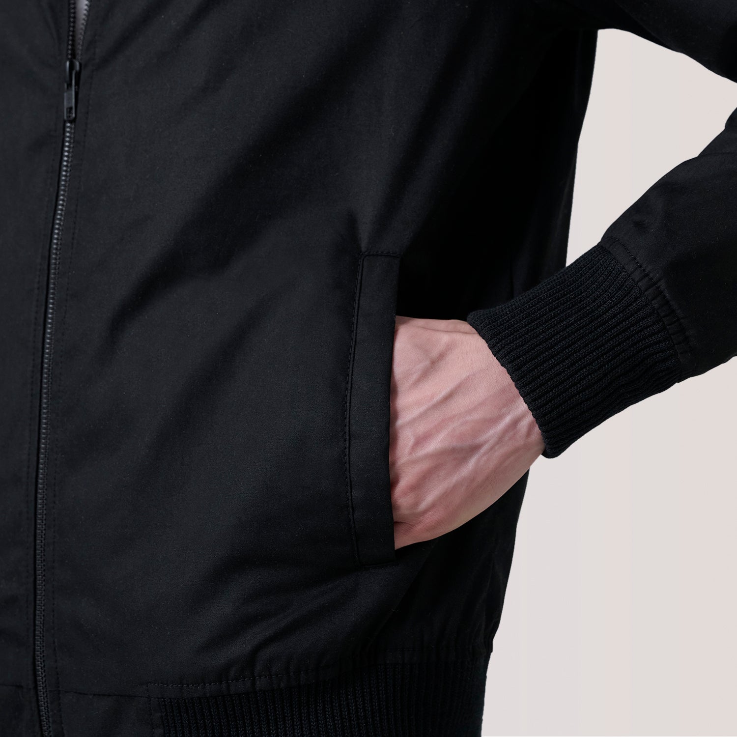 Morrison Black Canvas Bomber Jacket by Dash Racegear - unisex Jacket view 6