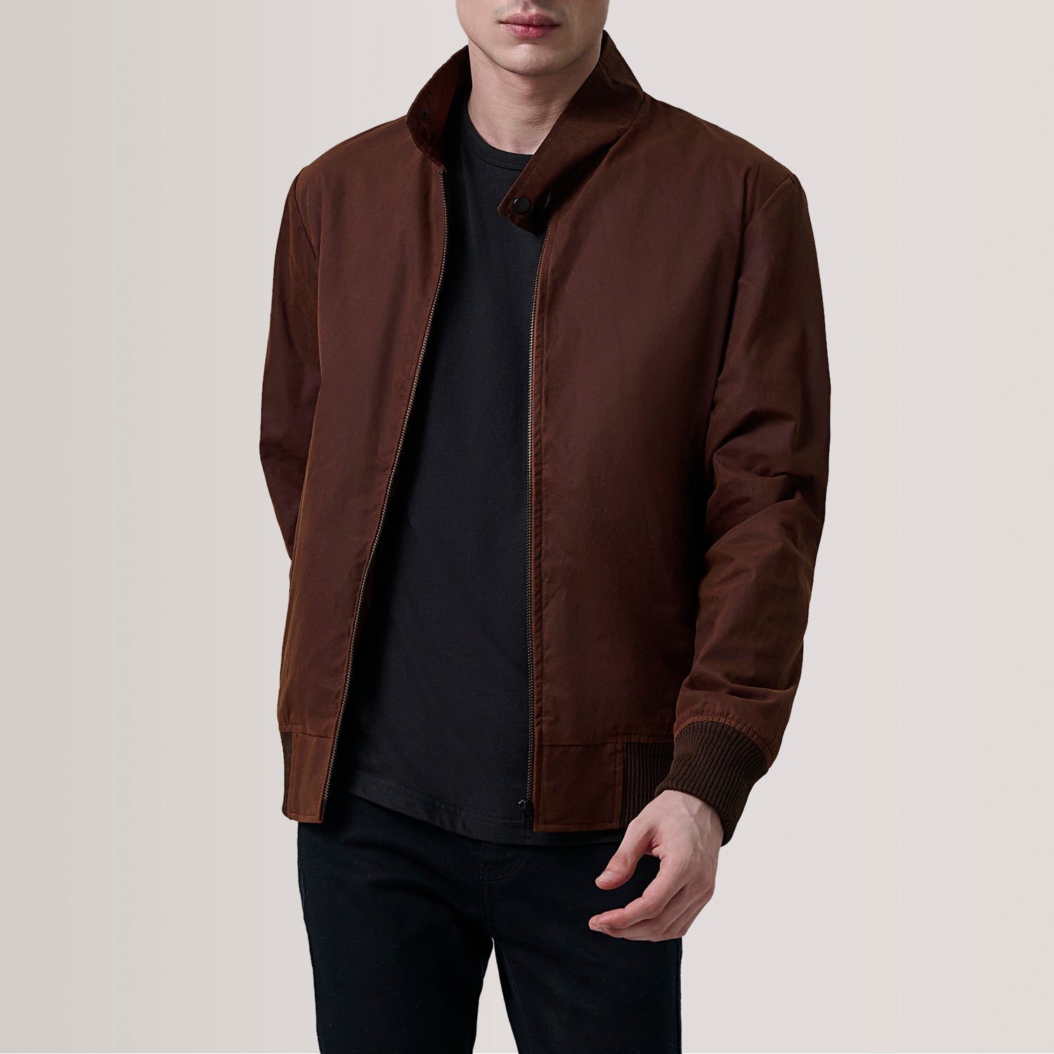 Morrison Brown Canvas Bomber Jacket by Dash Racegear - men Jacket view 1