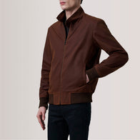 Morrison Brown Canvas Bomber Jacket by Dash Racegear - men Jacket view 3