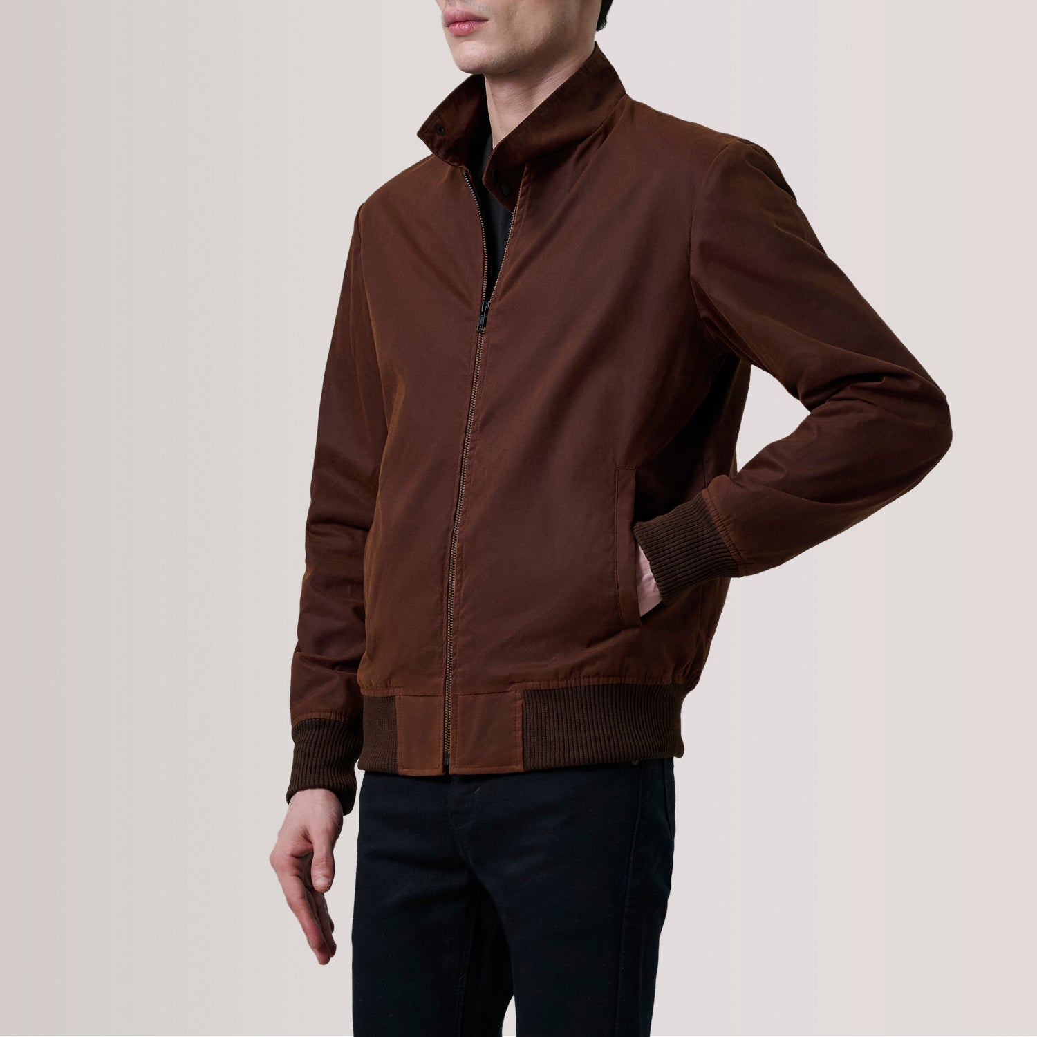 Morrison Brown Canvas Bomber Jacket by Dash Racegear - men Jacket view 3