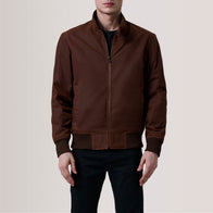Morrison Brown Canvas Bomber Jacket by Dash Racegear - men Jacket view 5