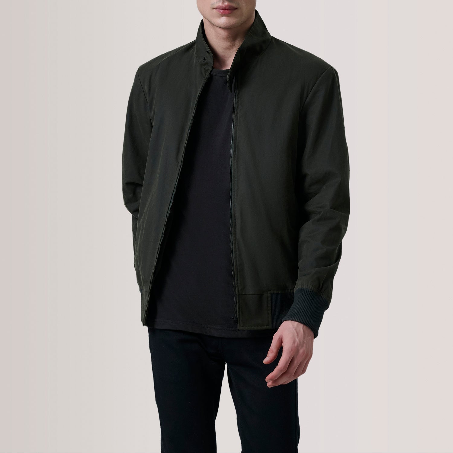 Morrison Olive Canvas Bomber Jacket by Dash Racegear - men Jacket view 1