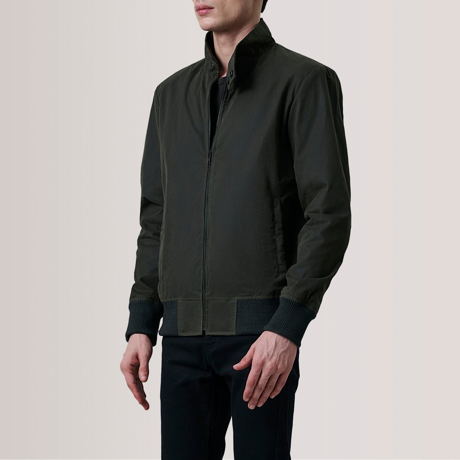 Morrison Olive Canvas Bomber Jacket by Dash Racegear - men Jacket view 3