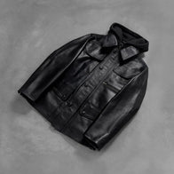 Moulder Hooded Black Leather Jacket by Dash Racegear - men Jacket view 8