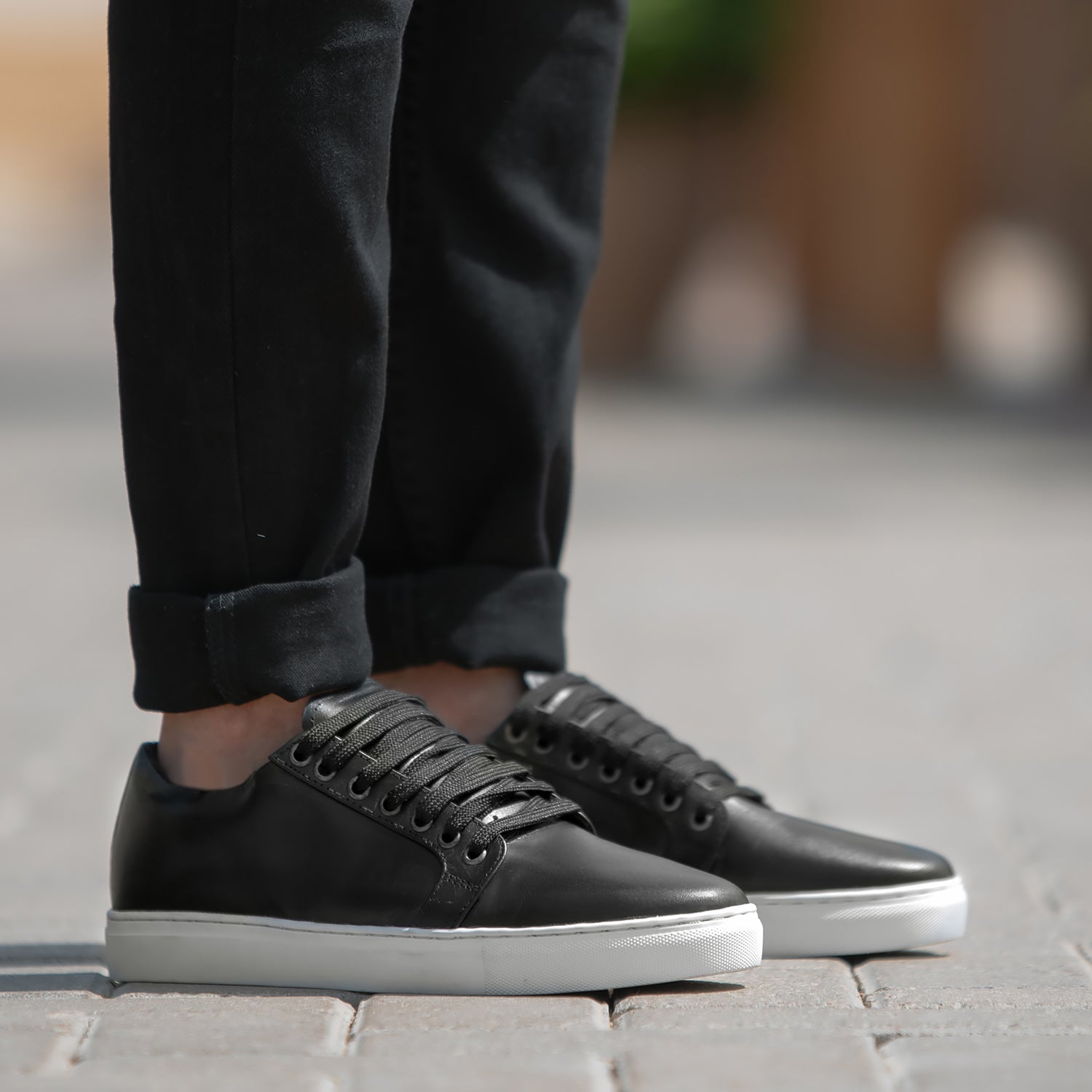 Murphy Low Top Black Leather Sneakers by Dash Racegear - men Leather Shoes view 1