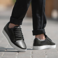 Murphy Low Top Black Leather Sneakers by Dash Racegear - men Leather Shoes view 2