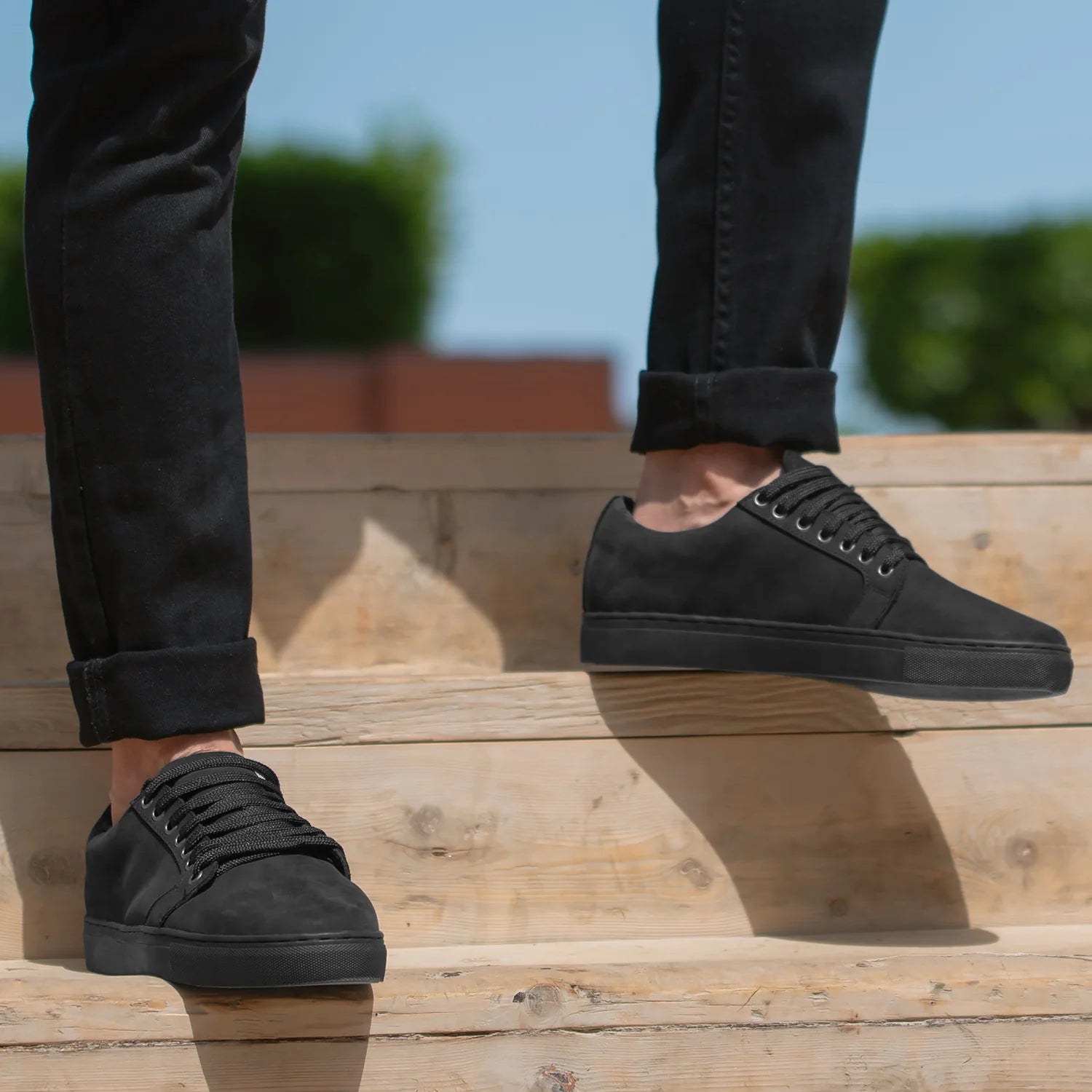 Murphy Low Top Black Nubuck Sneakers by Dash Racegear - men Leather Shoes view 3