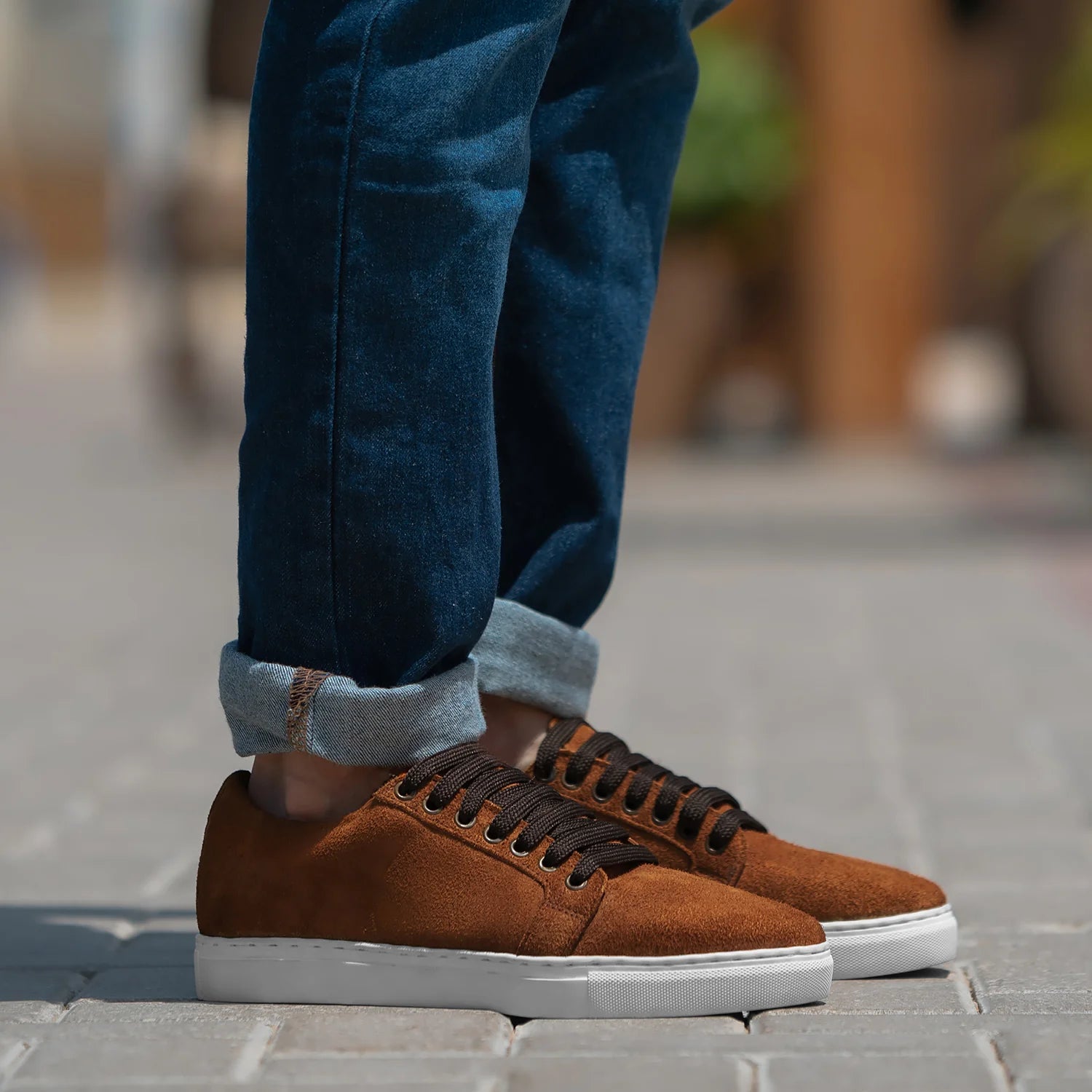 Murphy Low Top Brown Suede Sneakers by Dash Racegear - men Leather Shoes view 1