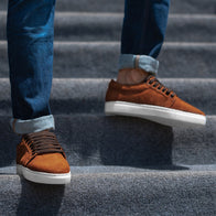 Murphy Low Top Brown Suede Sneakers by Dash Racegear - men Leather Shoes view 3