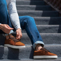 Murphy Low Top Brown Suede Sneakers by Dash Racegear - men Leather Shoes view 4