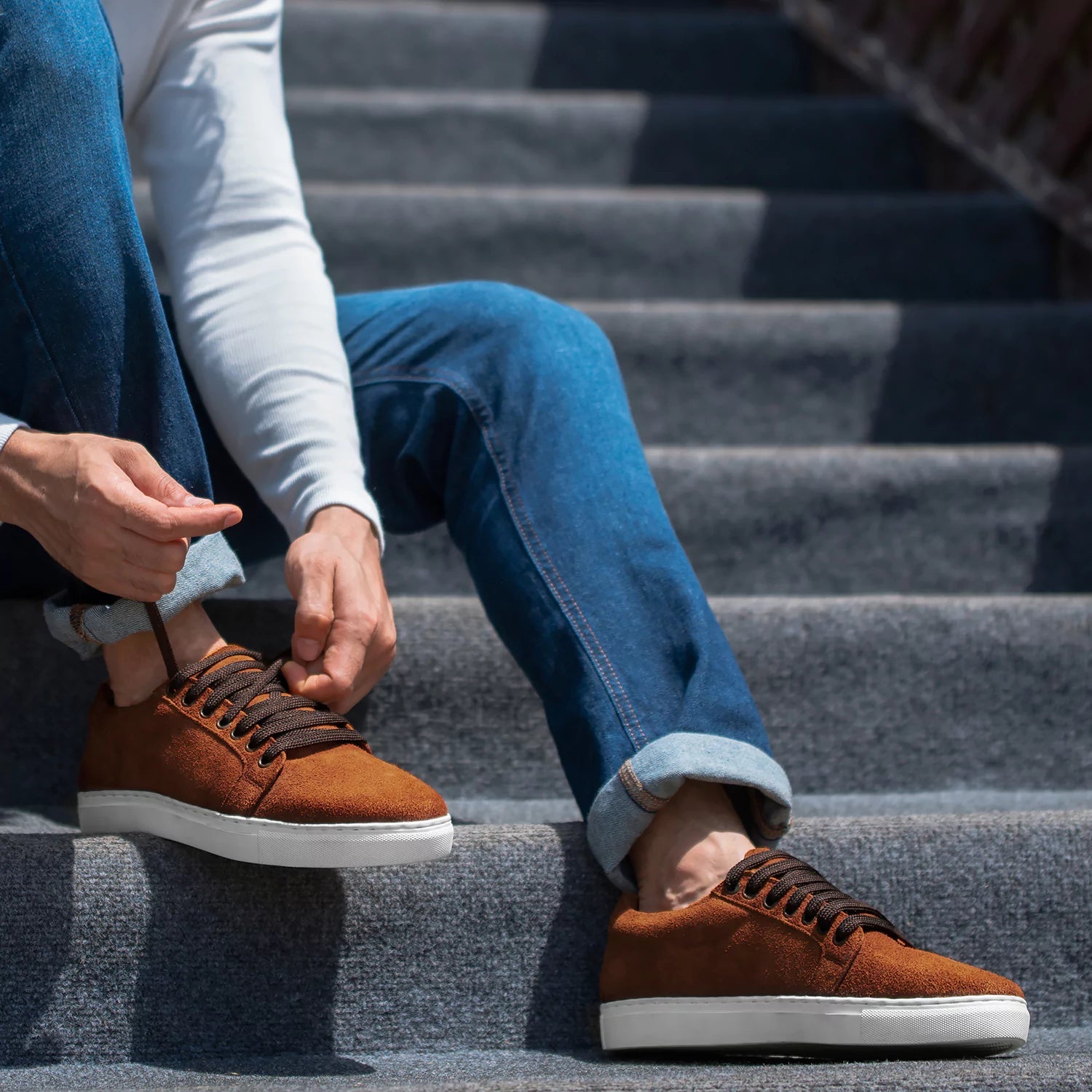 Murphy Low Top Brown Suede Sneakers by Dash Racegear - men Leather Shoes view 4
