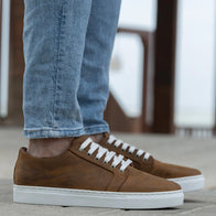 Murphy Low Top Burnt Copper Pullup Leather Sneakers by Dash Racegear - men Leather Shoes view 7