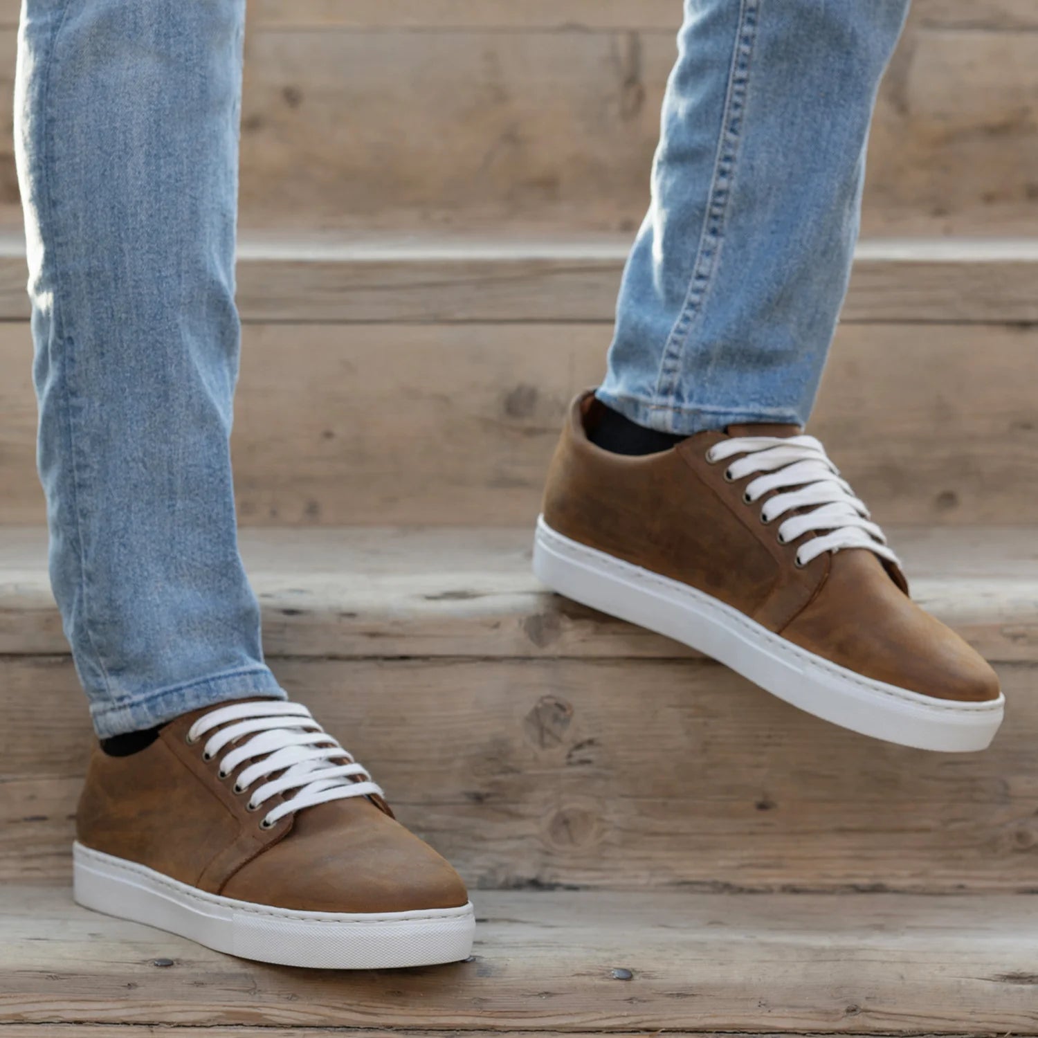 Murphy Low Top Burnt Copper Pullup Leather Sneakers by Dash Racegear - men Leather Shoes view 9