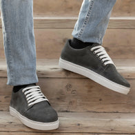Murphy Low Top Grey Suede Leather Sneakers by Dash Racegear - men Leather Shoes view 6