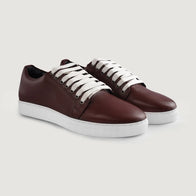 Murphy Low Top Maroon Leather Sneakers by Dash Racegear - men Leather Shoes view 5